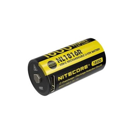 NITECORE Accessoires Pile rechargeable 18350 NL1816R USB-C 1600mAh 3.6V B1