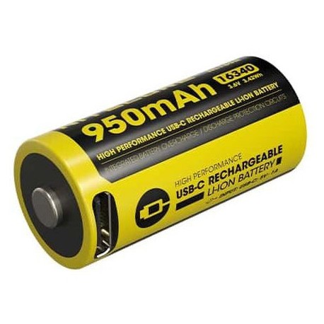 NITECORE Accessoires Pile rechargeable 16340 RCR123 NL169R USB-C 950mAh 3,6V B1