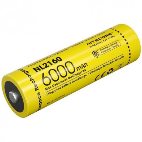 NITECORE Accessoires Pile rechargeable 21700 NL2160 6000mAh 8A 3,6V B1