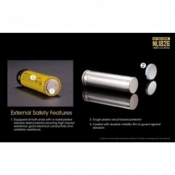 NITECORE Accessoires Pile rechargeable 18650 NL1826 2600mAh 3,6V B1