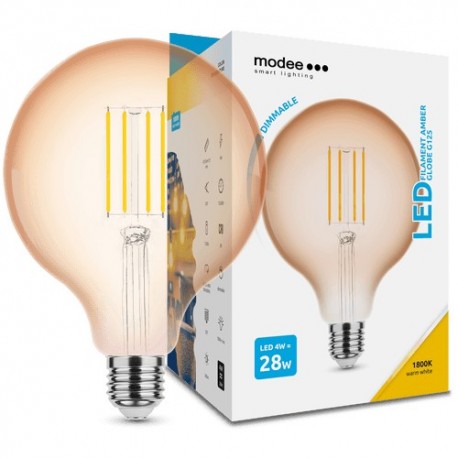 Ampoule LED MODEE E27 Globe G125 4 W 1800 K 360 lm dimmable ambrée