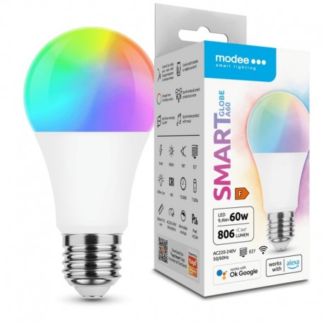 Ampoule LED Smart MODEE E27 Globe A60 9,4 W RGB K 806 lm dimmable
