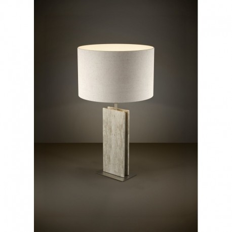 EGLO BELESAR 390408 – lampe de table nickel mat et naturel – Ø 380 mm