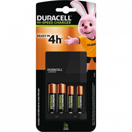 Chargeur Duracell CEF14 avec 2 accus AA et 2 AAA