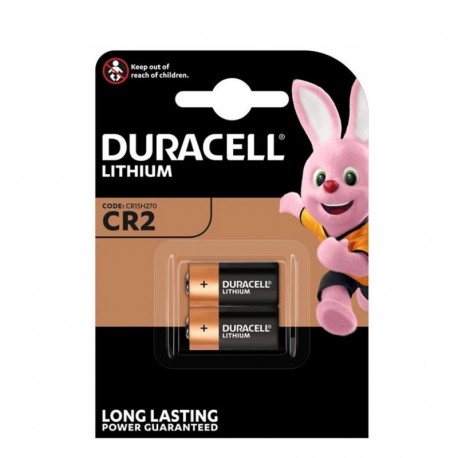 2 piles Duracell CR2 lithium 3V
