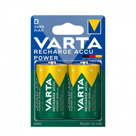 2 piles rechargeables Varta D HR20 3000mAh
