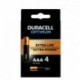 4 piles Duracell Optimum AAA LR03 alcalines 1,5V
