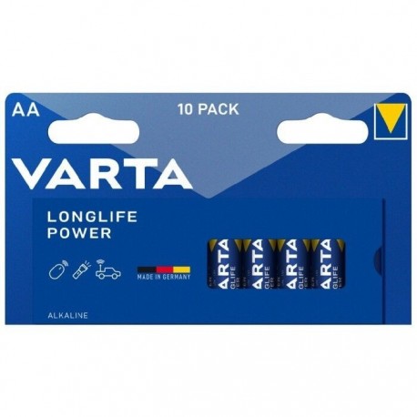10 piles Varta Longlife Power AA LR6 alcalines
