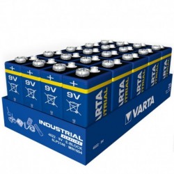 20 piles Varta Industrial Pro 9V 6LR61 alcalines