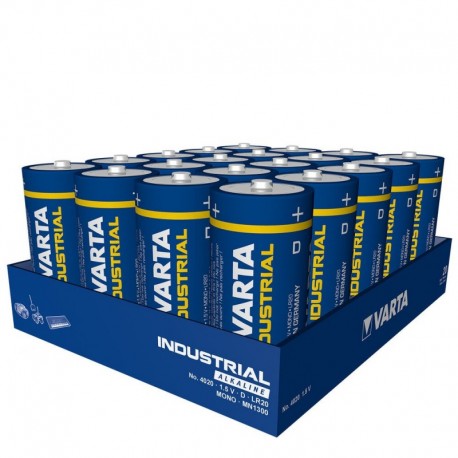 20 piles Varta Industrial Pro D LR20 alcalines