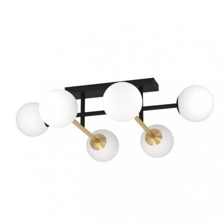 EGLO PAZ 390176 – plafonnier noir et laiton brossé – H 225 mm