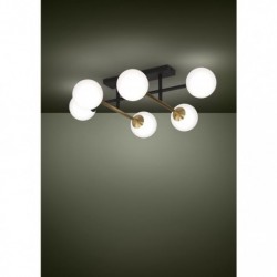 EGLO PAZ 390176 – plafonnier noir et laiton brossé – H 225 mm