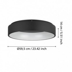 EGLO MARGHERA 2 390051 – plafonnier noir – Ø 595 mm