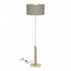EGLO SANTANDRIA 390338 – lampadaire laiton brossé et brun – Ø 450 mm
