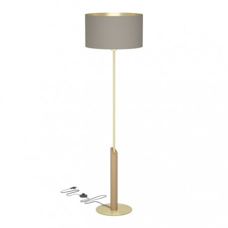EGLO SANTANDRIA 390338 – lampadaire laiton brossé et brun – Ø 450 mm