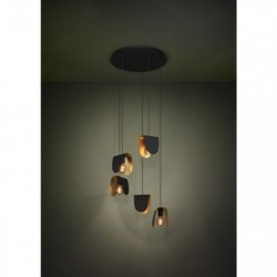 EGLO SERENARA 390183 – suspension noir et doré – Ø 500 mm
