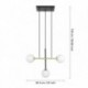 EGLO PAZ 390177 – suspension noir et laiton brossé – H 1500 mm