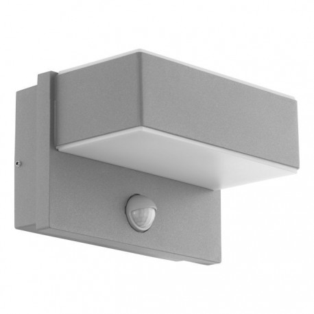 EGLO AZZINANO 97159 – applique extérieure argenté avec détecteur – H 115 mm