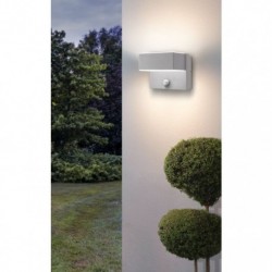 EGLO AZZINANO 97159 – applique extérieure argenté avec détecteur – H 115 mm