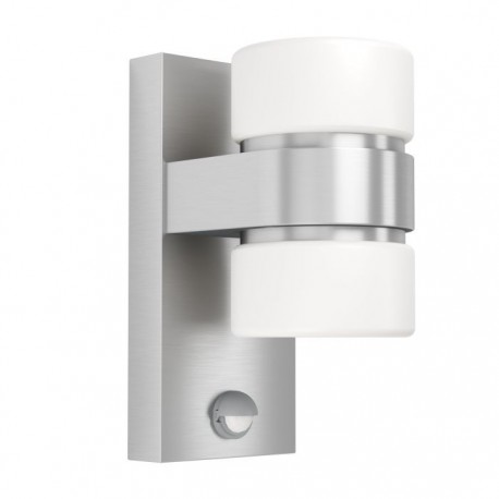 EGLO ATOLLARI 96277 – applique extérieure inox et argenté avec détecteur – H 230 mm