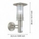 EGLO LISIO 30185 – applique extérieure inox avec détecteur – Ø 105 mm