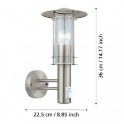 EGLO LISIO 30185 – applique extérieure inox avec détecteur – Ø 105 mm