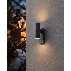 EGLO RIGA 5 32899 – applique extérieure anthracite avec détecteur – H 215 mm