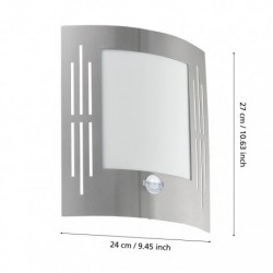 EGLO CITY 88144 – applique extérieure inox avec détecteur – H 260 mm