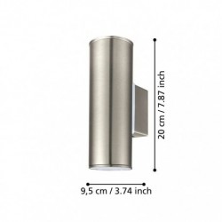 EGLO RIGA 94107 – applique extérieure inox – H 200 mm